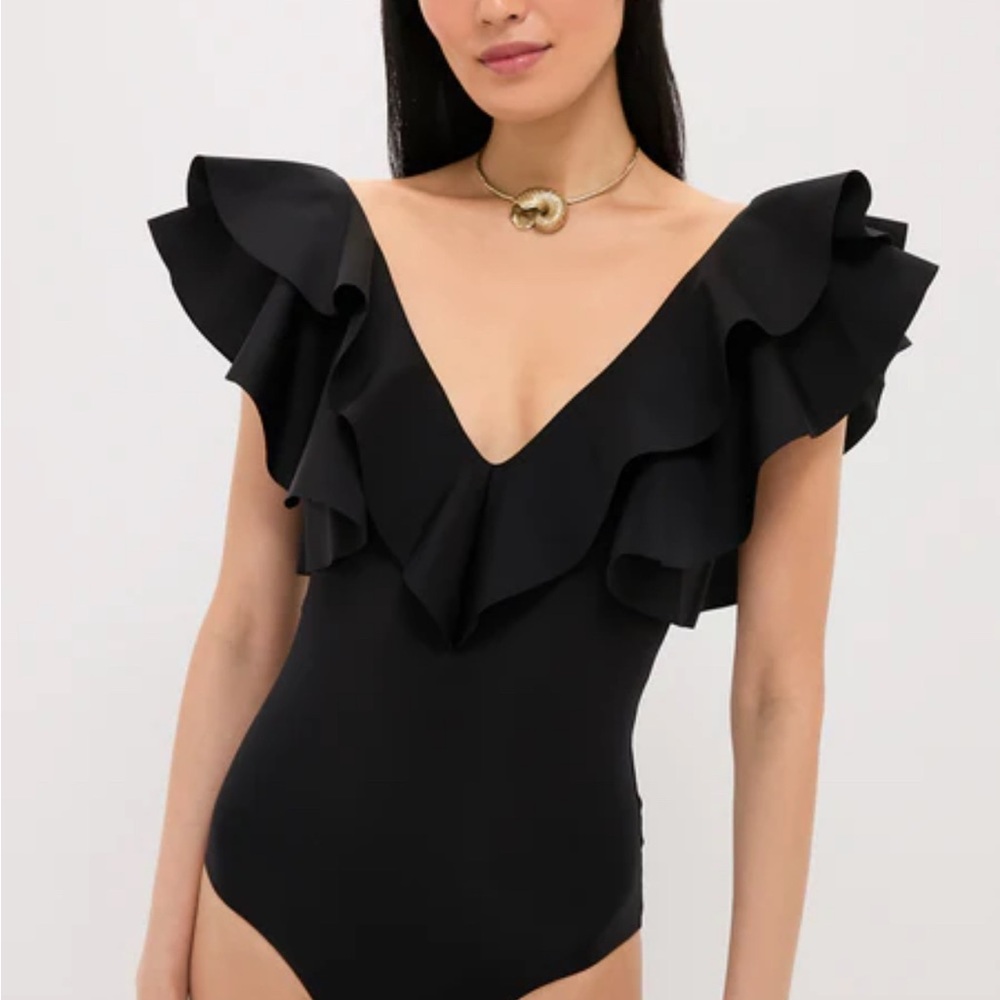 Maygel Coronel Black Santa One Piece NWT size S/M/L